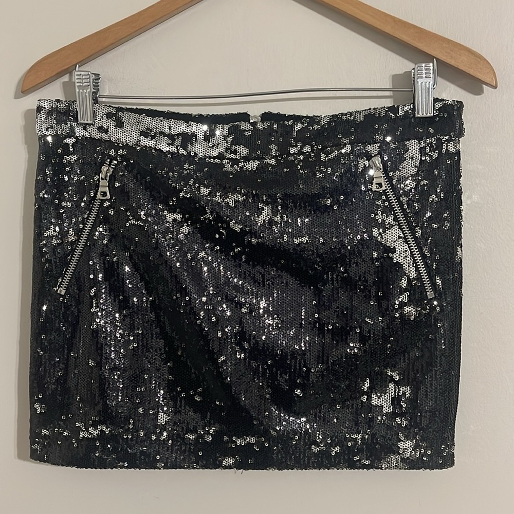 generation love micro mini 90s y2k black sequin skirt medium